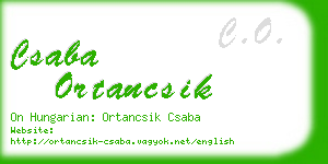 csaba ortancsik business card